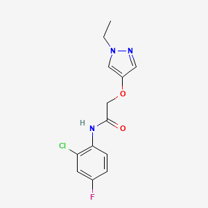 molecular formula C13H13ClFN3O2 B7679504 N-(2-chloro-4-fluorophenyl)-2-(1-ethylpyrazol-4-yl)oxyacetamide 