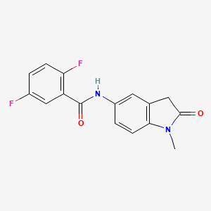 molecular formula C16H12F2N2O2 B7679576 2,5-difluoro-N-(1-methyl-2-oxo-3H-indol-5-yl)benzamide 