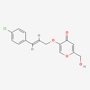 molecular formula C15H13ClO4 B7679578 5-[(E)-3-(4-chlorophenyl)prop-2-enoxy]-2-(hydroxymethyl)pyran-4-one 
