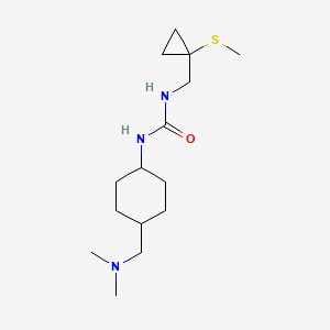 molecular formula C15H29N3OS B7679672 1-[4-[(Dimethylamino)methyl]cyclohexyl]-3-[(1-methylsulfanylcyclopropyl)methyl]urea 