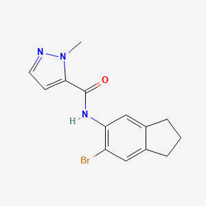 molecular formula C14H14BrN3O B7679697 N-(6-bromo-2,3-dihydro-1H-inden-5-yl)-2-methylpyrazole-3-carboxamide 