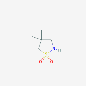molecular formula C5H11NO2S B7680004 4,4-Dimethyl-1lambda6,2-thiazolidine-1,1-dione 