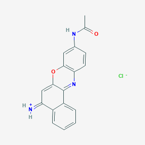 molecular formula C18H14ClN3O2 B076811 9-(Acetamido)-5-aminobenzo(a)phenoxazin-7-ium chloride CAS No. 10430-46-3