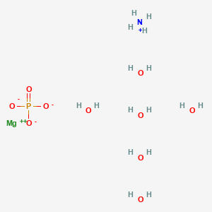 molecular formula MgNH4PO4·6H2O<br>H16MgNO10P B076822 Magnesium ammonium phosphate hexahydrate CAS No. 13478-16-5