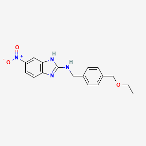 molecular formula C17H18N4O3 B7682688 N-[[4-(ethoxymethyl)phenyl]methyl]-6-nitro-1H-benzimidazol-2-amine 