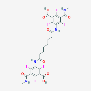 molecular formula C26H24I6N4O8 B076829 Isophthalamic acid, 5,5'-(hexamethylenebis(carbonylimino))bis(N-methyl-2,4,6-triiodo- CAS No. 10397-76-9