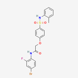 molecular formula C21H18BrFN2O4S B7683595 N-(4-bromo-2-fluorophenyl)-2-[4-[(2-methylphenyl)sulfamoyl]phenoxy]acetamide 