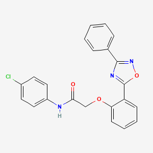 molecular formula C22H16ClN3O3 B7683677 N-(4-chlorophenyl)-2-[2-(3-phenyl-1,2,4-oxadiazol-5-yl)phenoxy]acetamide 