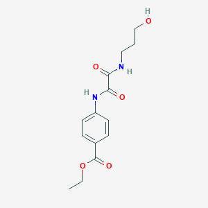 molecular formula C14H18N2O5 B7683703 Ethyl 4-[[2-(3-hydroxypropylamino)-2-oxoacetyl]amino]benzoate 