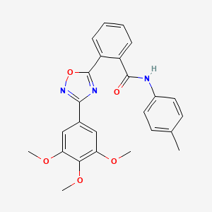 molecular formula C25H23N3O5 B7683731 N-(4-methylphenyl)-2-[3-(3,4,5-trimethoxyphenyl)-1,2,4-oxadiazol-5-yl]benzamide 
