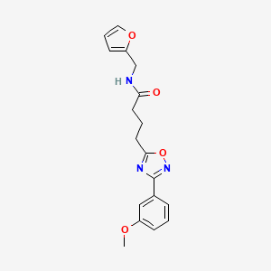 molecular formula C18H19N3O4 B7683753 N-(furan-2-ylmethyl)-4-[3-(3-methoxyphenyl)-1,2,4-oxadiazol-5-yl]butanamide 