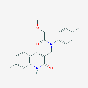 molecular formula C22H24N2O3 B7683769 N-(2,4-dimethylphenyl)-N-((2-hydroxy-7-methylquinolin-3-yl)methyl)-2-methoxyacetamide 