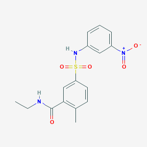 molecular formula C16H17N3O5S B7683776 N-ethyl-2-methyl-5-[(3-nitrophenyl)sulfamoyl]benzamide 