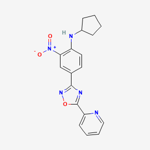 molecular formula C18H17N5O3 B7683782 N-Cyclopentyl-2-nitro-4-[5-(pyridin-2-YL)-1,2,4-oxadiazol-3-YL]aniline 