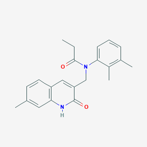 molecular formula C22H24N2O2 B7683816 N-(2,3-dimethylphenyl)-N-((2-hydroxy-7-methylquinolin-3-yl)methyl)propionamide 