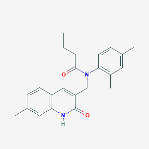 N-(2,4-dimethylphenyl)-N-((2-hydroxy-7-methylquinolin-3-yl)methyl)butyramide