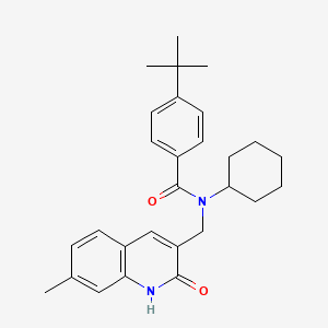 4-(tert-butyl)-N-cyclohexyl-N-((2-hydroxy-7-methylquinolin-3-yl)methyl)benzamide