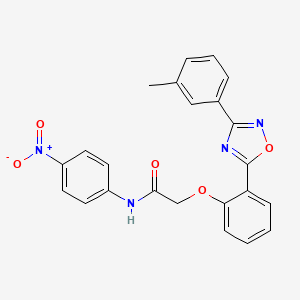 N-(4-nitrophenyl)-2-(2-(3-(m-tolyl)-1,2,4-oxadiazol-5-yl)phenoxy)acetamide