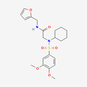 2-[Cyclohexyl-(3,4-dimethoxyphenyl)sulfonylamino]-N-(furan-2-ylmethyl)acetamide