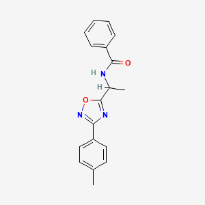molecular formula C18H17N3O2 B7683902 N-[1-[3-(4-methylphenyl)-1,2,4-oxadiazol-5-yl]ethyl]benzamide 