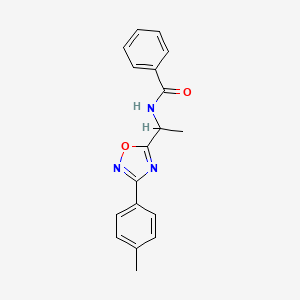 N-(1-(3-(p-tolyl)-1,2,4-oxadiazol-5-yl)ethyl)benzamide
