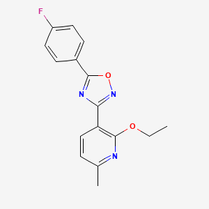 molecular formula C16H14FN3O2 B7683911 3-(2-ethoxy-6-methylpyridin-3-yl)-5-(4-fluorophenyl)-1,2,4-oxadiazole 