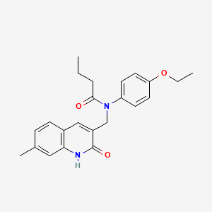 molecular formula C23H26N2O3 B7683913 N-(4-ethoxyphenyl)-N-((2-hydroxy-7-methylquinolin-3-yl)methyl)butyramide 