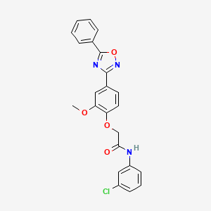 molecular formula C23H18ClN3O4 B7683920 N-(3-chlorophenyl)-2-(2-methoxy-4-(5-phenyl-1,2,4-oxadiazol-3-yl)phenoxy)acetamide 