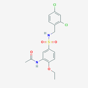 molecular formula C17H18Cl2N2O4S B7683927 N-{5-[(2,4-dichlorobenzyl)sulfamoyl]-2-ethoxyphenyl}acetamide 