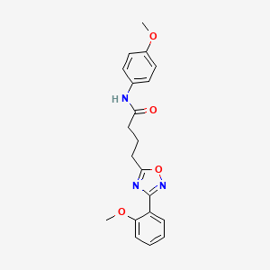 molecular formula C20H21N3O4 B7683931 N-(4-methoxyphenyl)-4-[3-(2-methoxyphenyl)-1,2,4-oxadiazol-5-yl]butanamide 