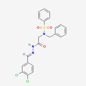 molecular formula C22H19Cl2N3O3S B7683941 (E)-N-benzyl-N-(2-(2-(3,4-dichlorobenzylidene)hydrazinyl)-2-oxoethyl)benzenesulfonamide 