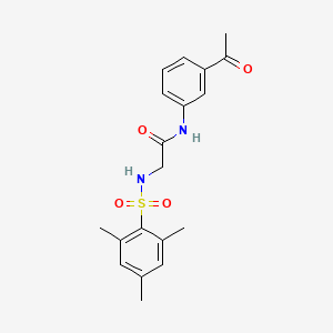 molecular formula C19H22N2O4S B7683951 N-(3-acetylphenyl)-2-[(2,4,6-trimethylphenyl)sulfonylamino]acetamide 