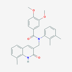 molecular formula C28H28N2O4 B7683962 N-(2,3-dimethylphenyl)-N-((2-hydroxy-8-methylquinolin-3-yl)methyl)-3,4-dimethoxybenzamide 