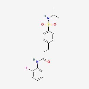 molecular formula C18H21FN2O3S B7683967 N-(2-fluorophenyl)-3-[4-(propan-2-ylsulfamoyl)phenyl]propanamide 