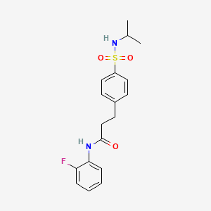 molecular formula C18H21FN2O3S B7683967 N-(2-fluorophenyl)-3-(4-(N-isopropylsulfamoyl)phenyl)propanamide 
