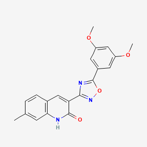 molecular formula C20H17N3O4 B7683970 3-(5-(3,5-dimethoxyphenyl)-1,2,4-oxadiazol-3-yl)-7-methylquinolin-2-ol 