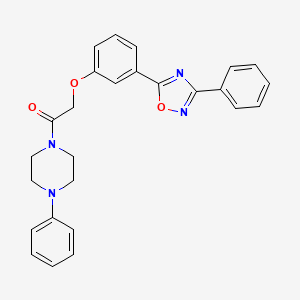 molecular formula C26H24N4O3 B7683976 2-(3-(3-phenyl-1,2,4-oxadiazol-5-yl)phenoxy)-1-(4-phenylpiperazin-1-yl)ethanone 