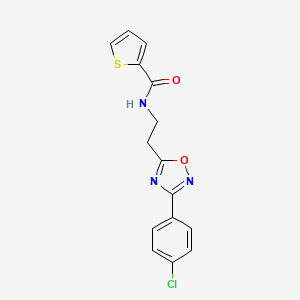 molecular formula C15H12ClN3O2S B7683979 N-[2-[3-(4-chlorophenyl)-1,2,4-oxadiazol-5-yl]ethyl]thiophene-2-carboxamide 