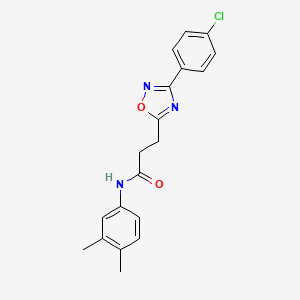 molecular formula C19H18ClN3O2 B7683988 3-(3-(4-chlorophenyl)-1,2,4-oxadiazol-5-yl)-N-(3,4-dimethylphenyl)propanamide 