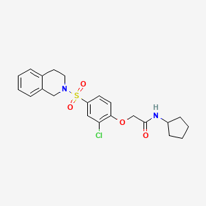 molecular formula C22H25ClN2O4S B7683992 N-[4-chloro-3-(trifluoromethyl)phenyl]-2-[4-(cyclohexylsulfamoyl)phenoxy]acetamide 