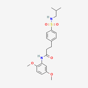 molecular formula C21H28N2O5S B7684003 N-(2,5-dimethoxyphenyl)-3-(4-(N-isobutylsulfamoyl)phenyl)propanamide 