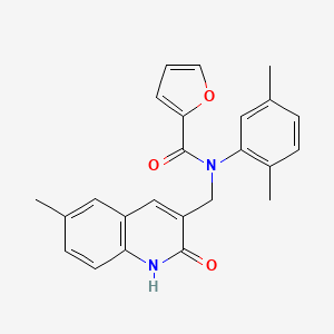 N-(2,5-dimethylphenyl)-N-((2-hydroxy-6-methylquinolin-3-yl)methyl)furan-2-carboxamide