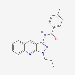 molecular formula C21H20N4O B7684020 4-methyl-N-(1-propyl-1H-pyrazolo[3,4-b]quinolin-3-yl)benzamide 