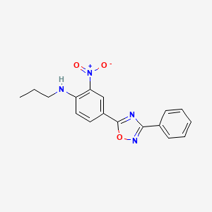 molecular formula C17H16N4O3 B7684032 2-nitro-4-(3-phenyl-1,2,4-oxadiazol-5-yl)-N-propylaniline 