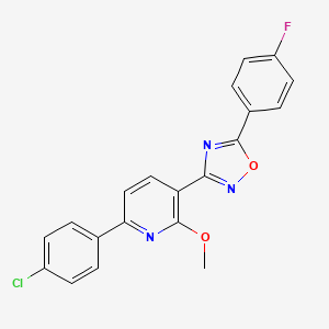 molecular formula C20H13ClFN3O2 B7684039 3-(6-(4-chlorophenyl)-2-methoxypyridin-3-yl)-5-(4-fluorophenyl)-1,2,4-oxadiazole 