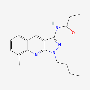 molecular formula C18H22N4O B7684063 N-(1-butyl-8-methyl-1H-pyrazolo[3,4-b]quinolin-3-yl)propionamide 