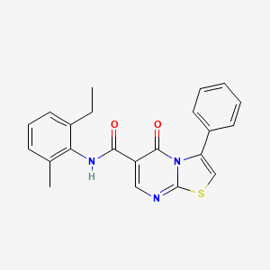 molecular formula C22H19N3O2S B7684064 N-(3-chloro-4-methylphenyl)-5-oxo-3-phenyl-5H-[1,3]thiazolo[3,2-a]pyrimidine-6-carboxamide 