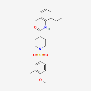 molecular formula C23H30N2O4S B7684094 2-{2-chloro-4-[(4-chlorophenyl)sulfamoyl]phenoxy}-N-[(pyridin-4-yl)methyl]acetamide 
