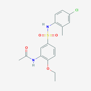 molecular formula C17H19ClN2O4S B7684095 N-{5-[(4-chloro-2-methylphenyl)sulfamoyl]-2-ethoxyphenyl}acetamide 