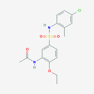 molecular formula C17H19ClN2O4S B7684095 N-(5-(N-(4-chloro-2-methylphenyl)sulfamoyl)-2-ethoxyphenyl)acetamide 